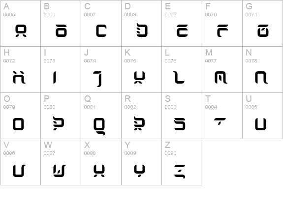 DorisOrange-Regular uppercase A-Z preview