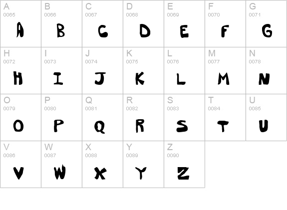 Dorkbutt uppercase A-Z preview