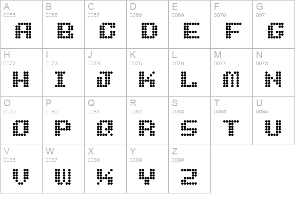 Dot Font Eng uppercase A-Z preview
