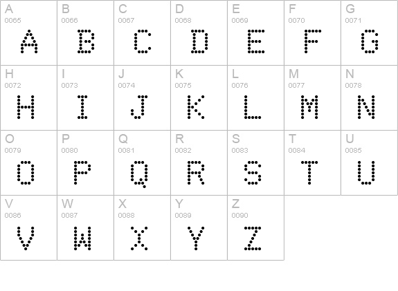 Dot Matrix uppercase A-Z preview