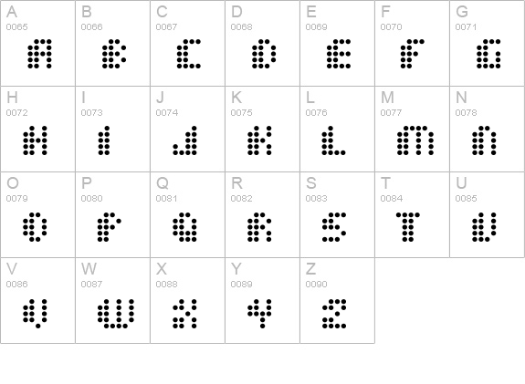Dot Short of a Matrix uppercase A-Z preview