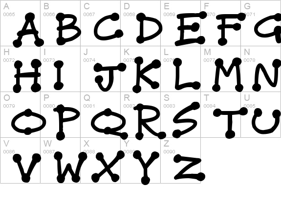Dot Stick Doodles
 uppercase A-Z preview