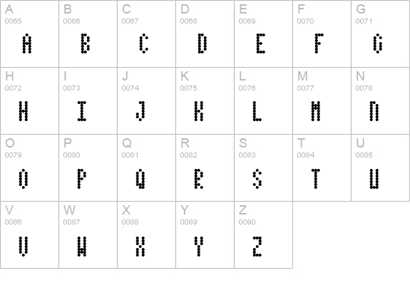 Dotimatrix 3 uppercase A-Z preview