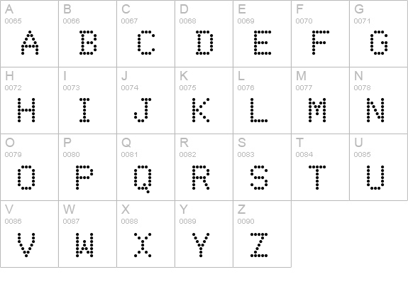 DotMatrix uppercase A-Z preview