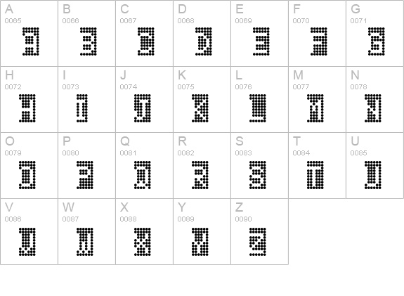 DotMatrix-Grid uppercase A-Z preview