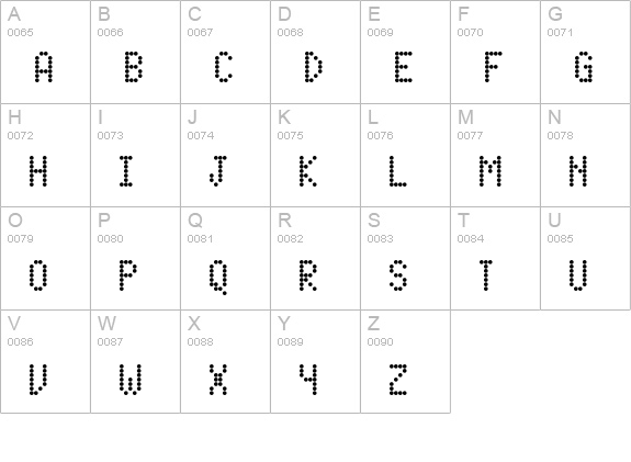 DotMatrix-TwoNarrow uppercase A-Z preview