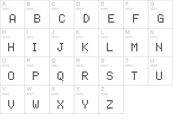DotMatrix-TwoRegular uppercase A-Z preview
