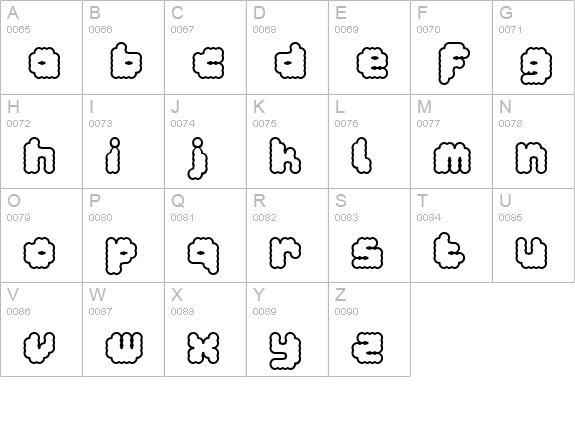 dottocrema uppercase A-Z preview