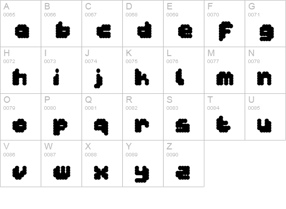 dottomokka uppercase A-Z preview