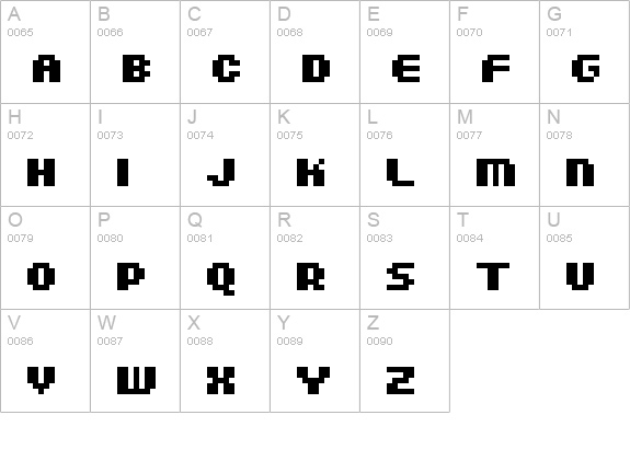DoubleOhOne Bold uppercase A-Z preview