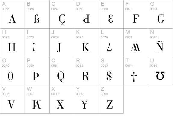 Doubletake uppercase A-Z preview