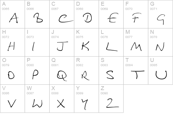 Douglas Adams Hand uppercase A-Z preview