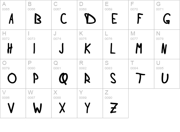 Douglas Hand Normal uppercase A-Z preview