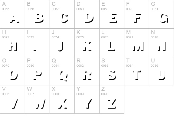 Down Town Auto uppercase A-Z preview