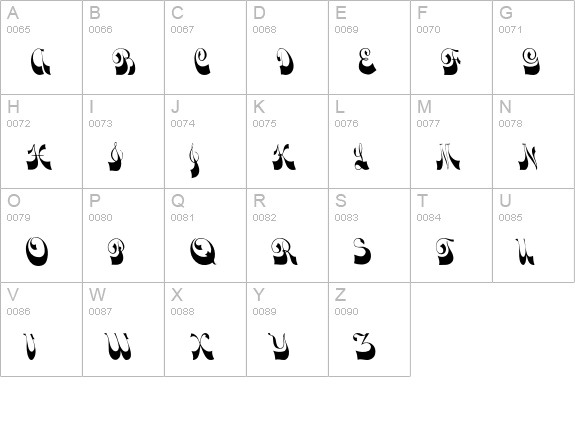 DownWind uppercase A-Z preview