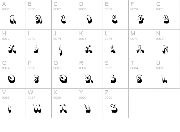Downwind Regular uppercase A-Z preview
