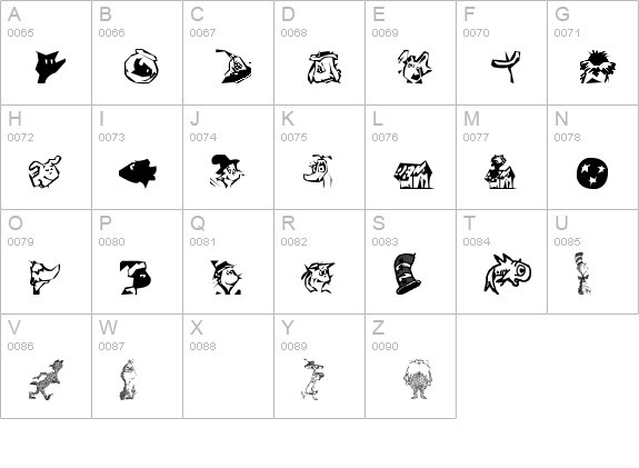 Dr Seuss uppercase A-Z preview