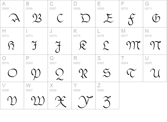 Drachenfels uppercase A-Z preview