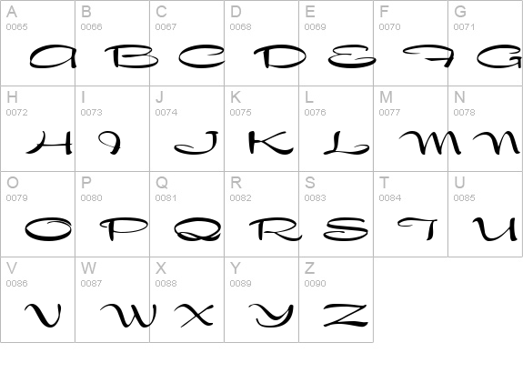Draconian Regular uppercase A-Z preview