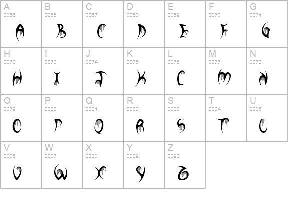 Dracula uppercase A-Z preview