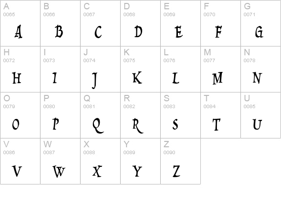 Draculon uppercase A-Z preview