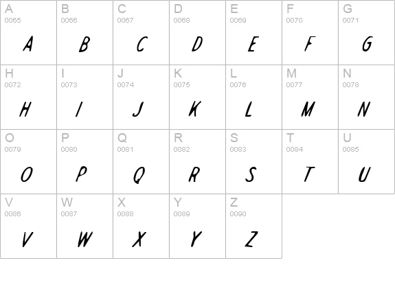 Drafting Table Italic uppercase A-Z preview