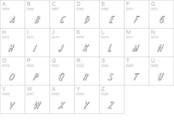 Drafting Table 3D Italic uppercase A-Z preview
