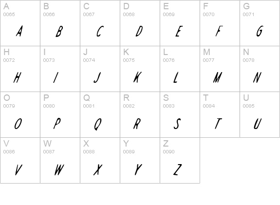 Drafting Table CondItalic uppercase A-Z preview