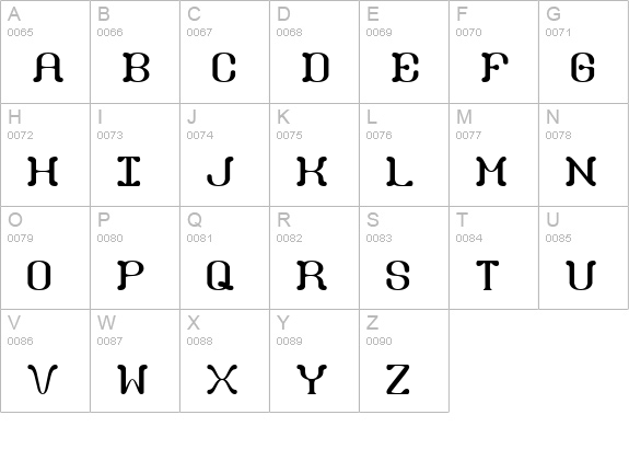 Draggle [over kerned] (BRK) uppercase A-Z preview
