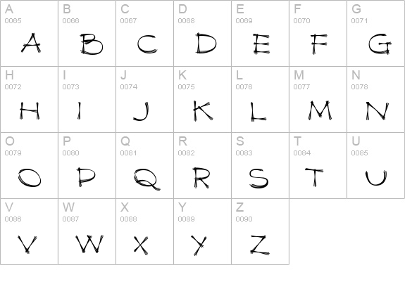 Dragline BTN Dm uppercase A-Z preview