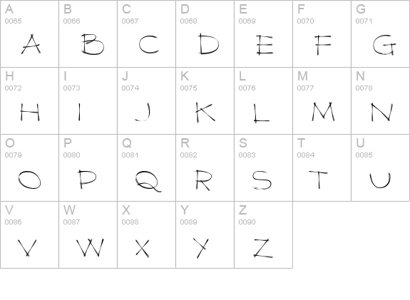 Dragline BTN Lt uppercase A-Z preview