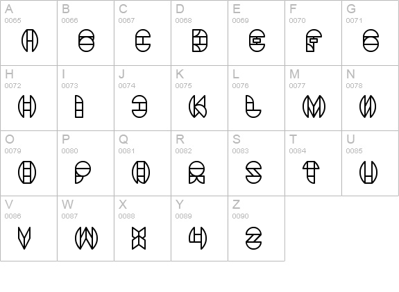 DRAGON FLY uppercase A-Z preview