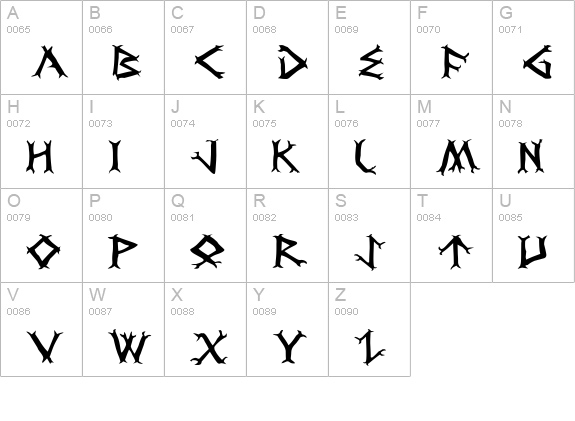 Dragon Order uppercase A-Z preview