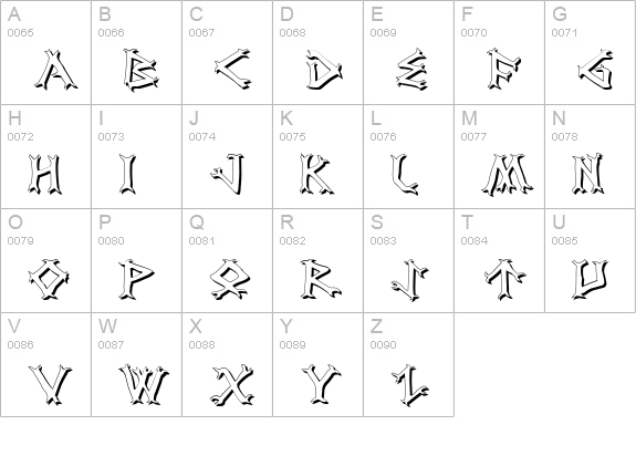 Dragon Order Shadow uppercase A-Z preview