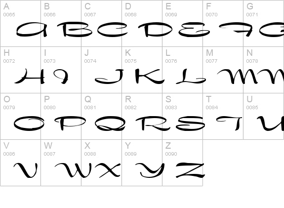 Dragon Regular uppercase A-Z preview