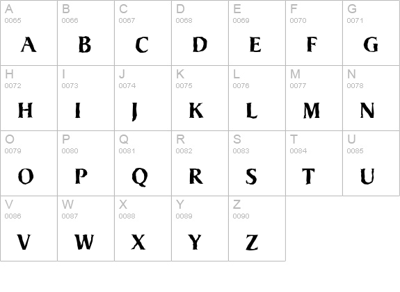 DragonAntique-Bold uppercase A-Z preview