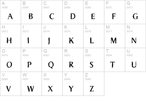 DragonAntique-Regular uppercase A-Z preview