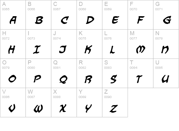 Dragonbones BB Bold uppercase A-Z preview