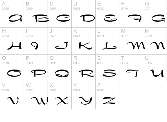 Dragonfly uppercase A-Z preview