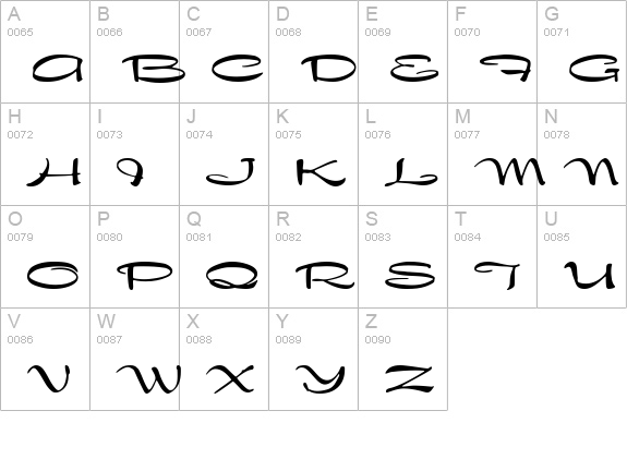 Dragonfly MF uppercase A-Z preview