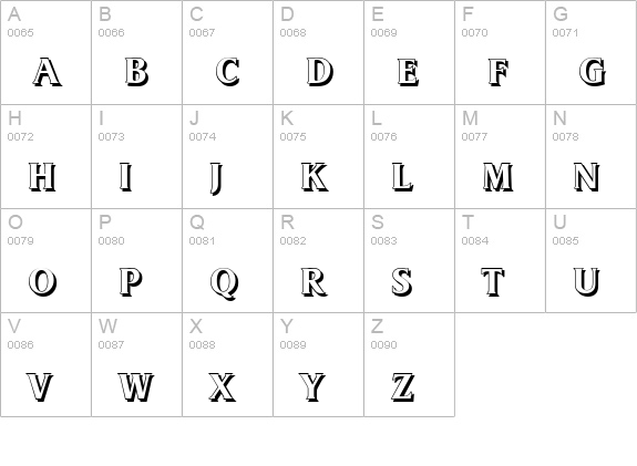 DragonShadow-Bold uppercase A-Z preview