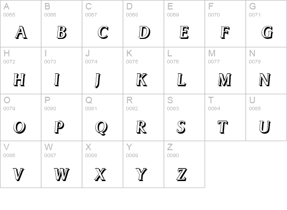 DragonShadow-Italic uppercase A-Z preview