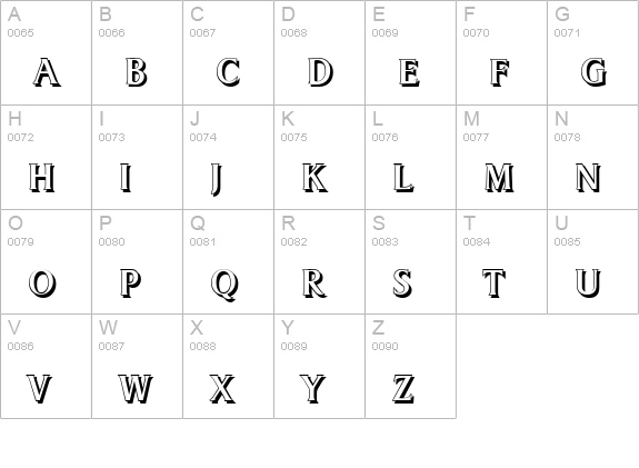 DragonShadow-Regular uppercase A-Z preview