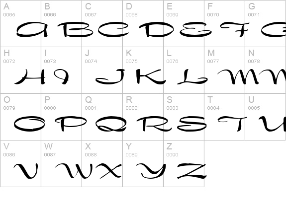 Dragonwick FG uppercase A-Z preview