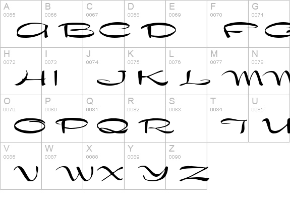 Drakkar uppercase A-Z preview