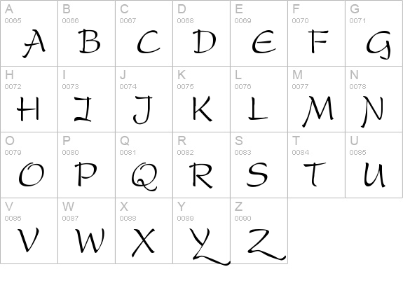 DreamerOne uppercase A-Z preview