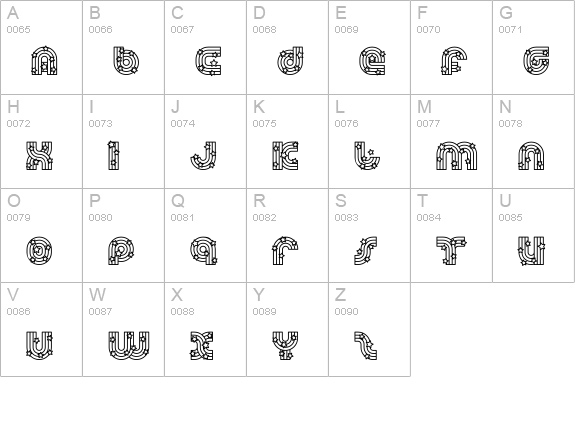 Dreamland Stars uppercase A-Z preview