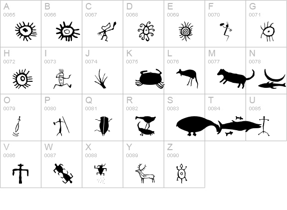 Dreamtime uppercase A-Z preview