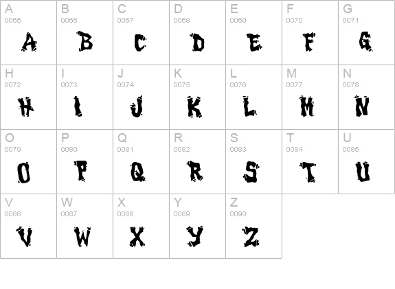 Drippy uppercase A-Z preview