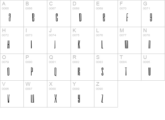 Droid Gaunt uppercase A-Z preview